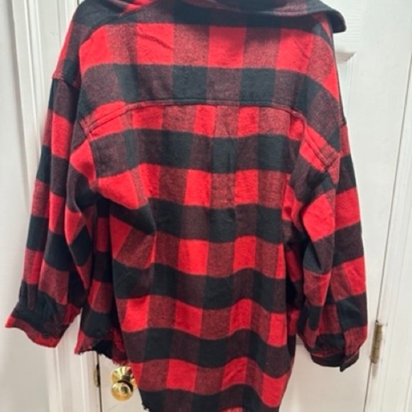 White Birch Red and Black Plaid Button Down Shirt - Picture 4 of 5